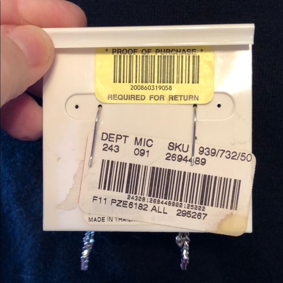 Cross and Heart Silver Earrings - Picture 3 of 3